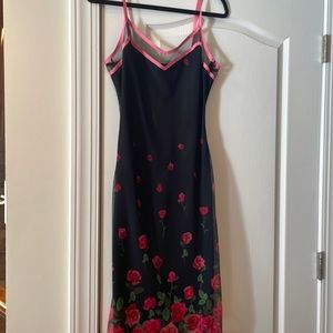 Pretty dress with illusion at neckline